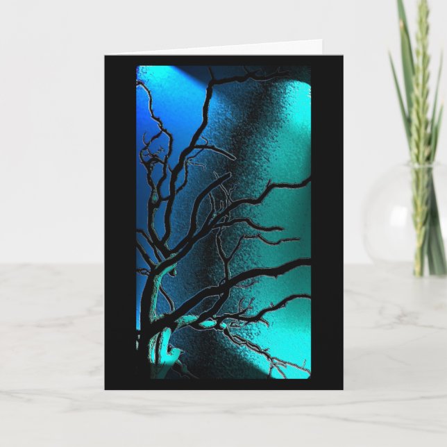 Tarjeta de cumpleaños de las luces de árbol (Anverso)