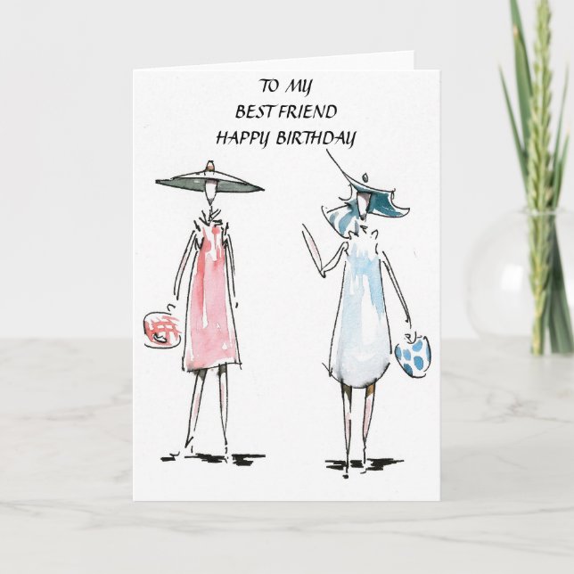 Tarjeta de cumpleaños de las señoras hacia fuera (Anverso)