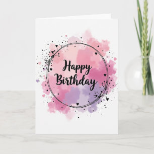 Tarjeta de cumpleaños de lavanda rosada
