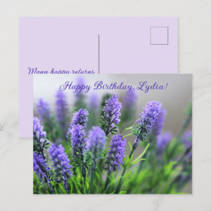 Tarjeta de cumpleaños de Lavender personalizada
