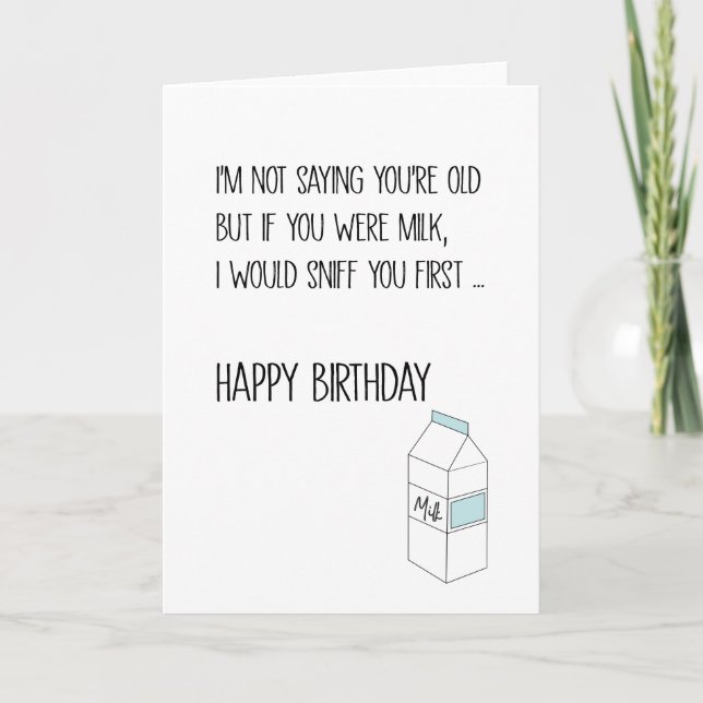 Tarjeta de cumpleaños de leche (Anverso)