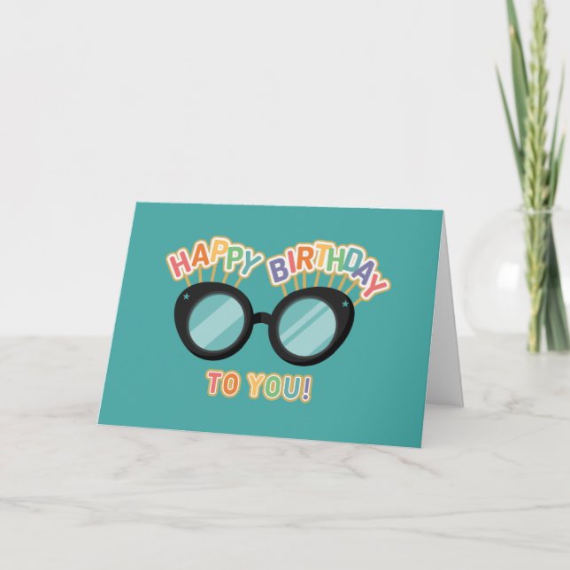 Tarjeta de cumpleaños de lentes de arco iris (Anverso)