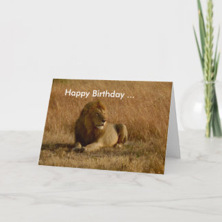 Tarjeta de cumpleaños de león.