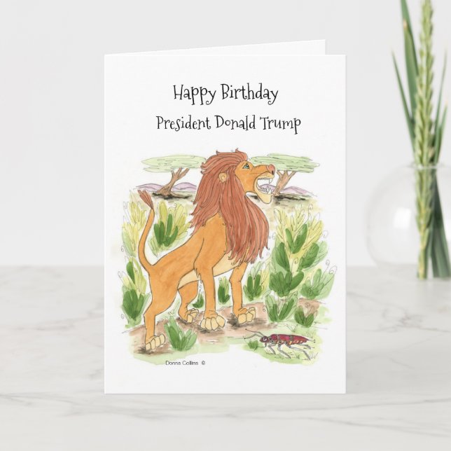 Tarjeta de cumpleaños de león (Anverso)