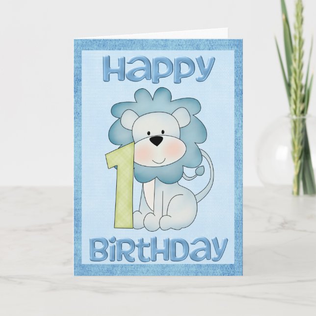 Tarjeta de cumpleaños de león 1 (Anverso)