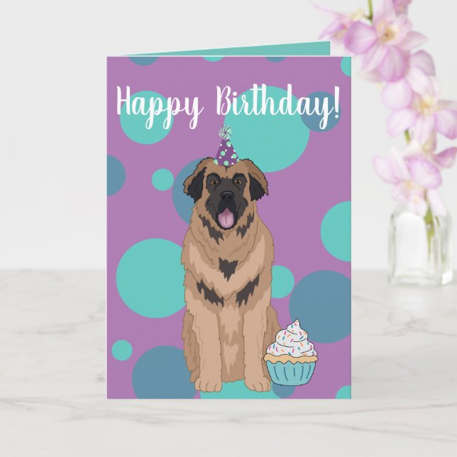 Tarjeta de cumpleaños de Leonberger (Orquídea)