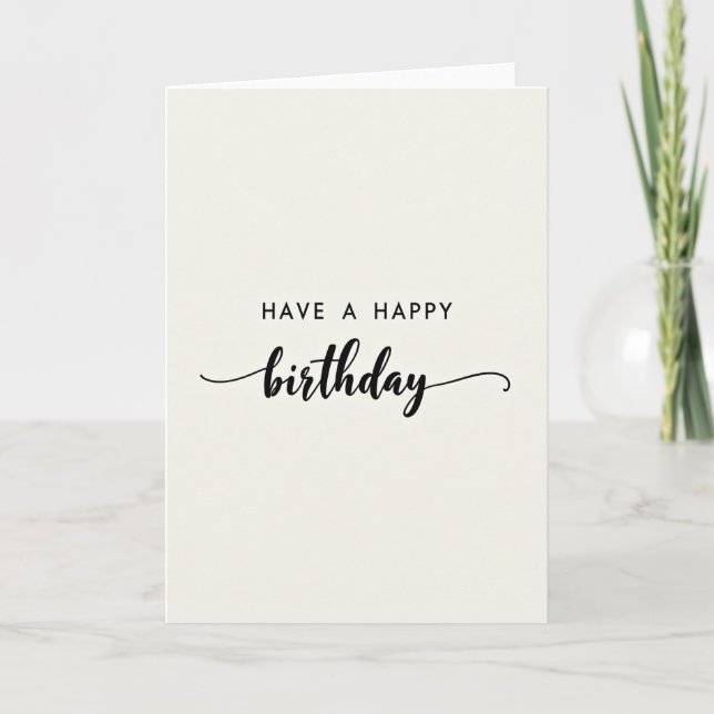 Tarjeta de cumpleaños de letra fluida (Anverso)