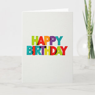 Tarjeta de cumpleaños de letra vibrante