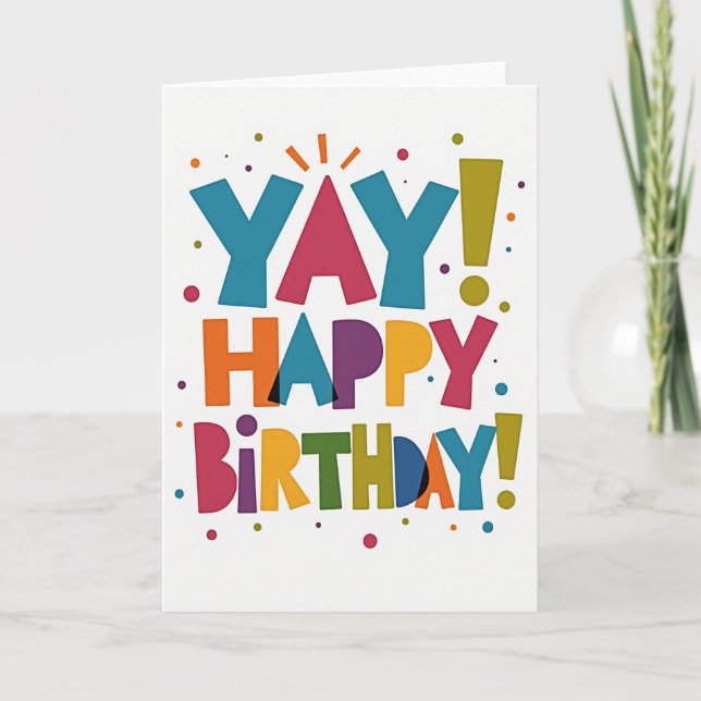 Tarjeta de cumpleaños de letras vibrantes (Anverso)