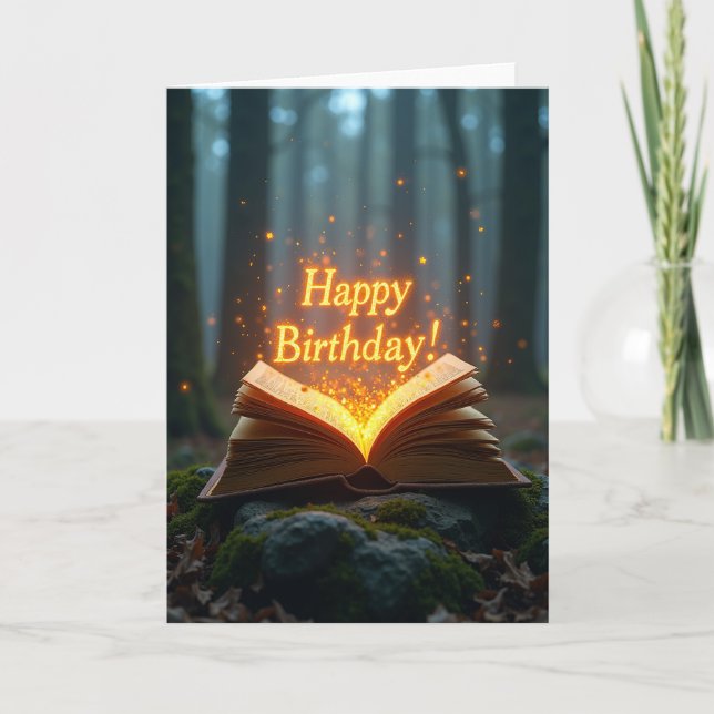 Tarjeta de cumpleaños de libro brillante (Anverso)