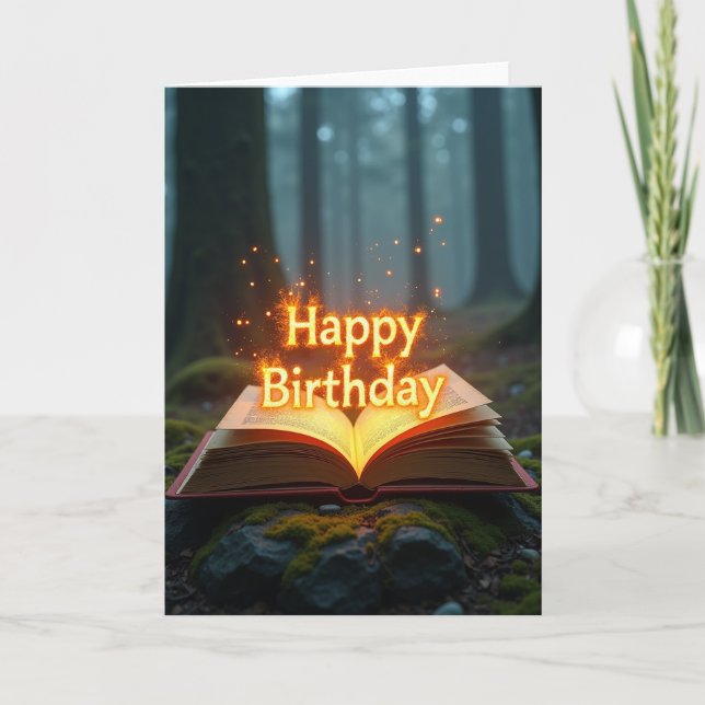 Tarjeta de cumpleaños de libro mágico (Anverso)