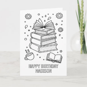 tarjeta de cumpleaños de libros plegables para col