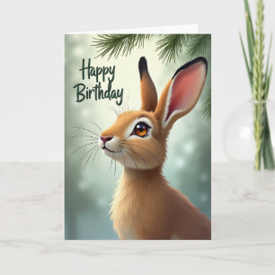 Tarjeta de cumpleaños de liebre suave