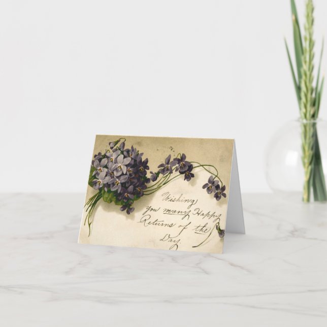 Tarjeta de cumpleaños de Lilac y Purple Bouquet Vi (Anverso)