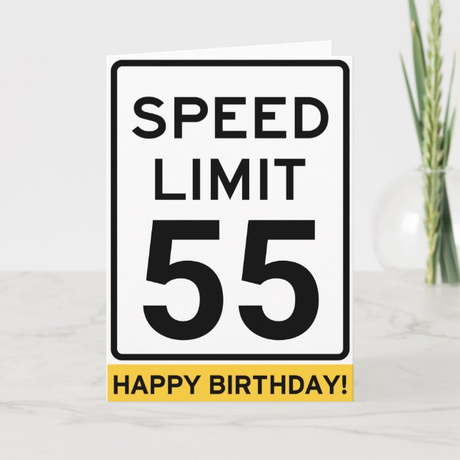 Tarjeta de cumpleaños de límite de velocidad (Anverso)