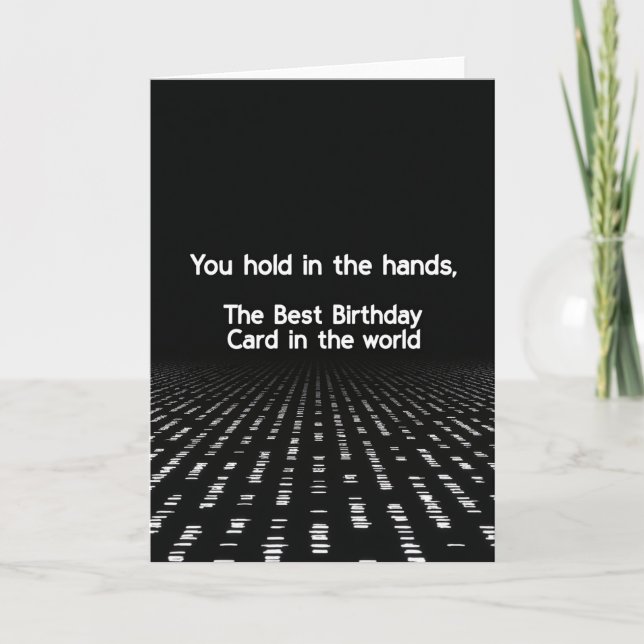 Tarjeta de cumpleaños de línea abstracta (Anverso)