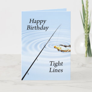 Tarjeta de cumpleaños de línea dura para un pescad