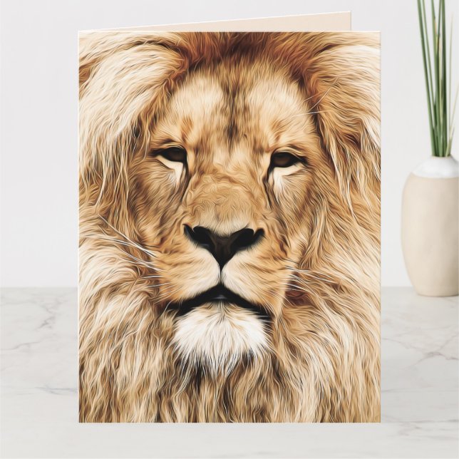 TARJETA DE CUMPLEAÑOS DE LION BIG CAT (Anverso)