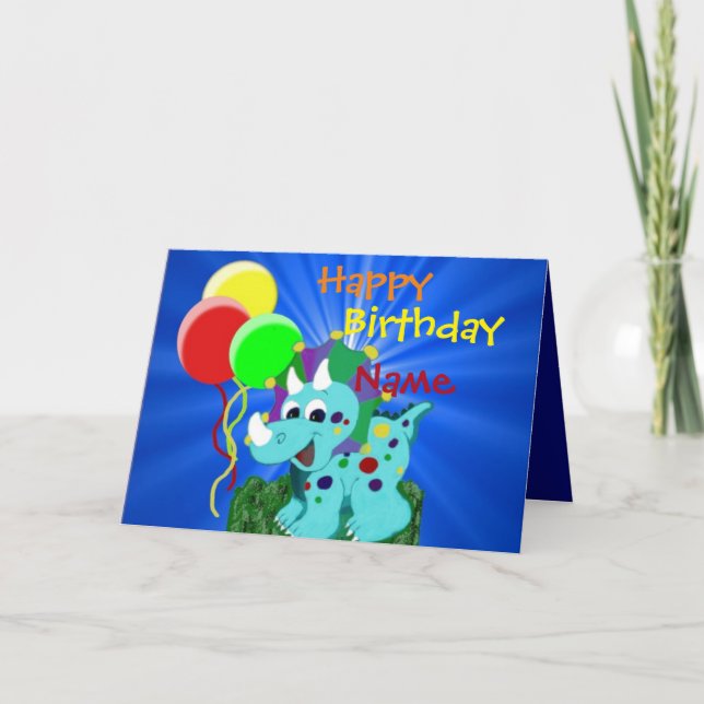 Tarjeta de cumpleaños de Little Dino (Anverso)