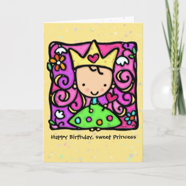 Tarjeta de cumpleaños de Little Princess Personali (Anverso)
