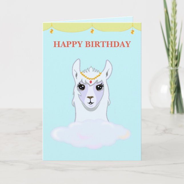 Tarjeta de cumpleaños de Llama (Anverso)