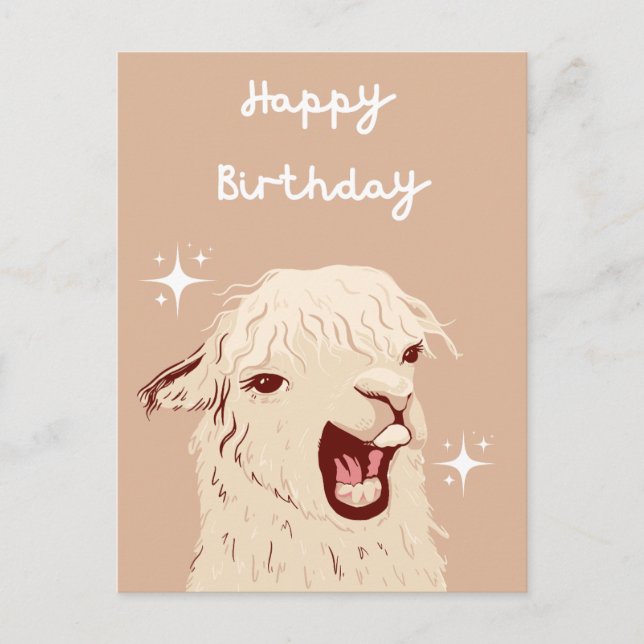 Tarjeta de cumpleaños de llama (Anverso)
