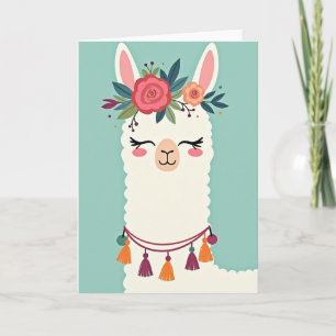 Tarjeta de cumpleaños de Llama Suave