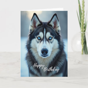 Tarjeta de cumpleaños de lobo animal alegre
