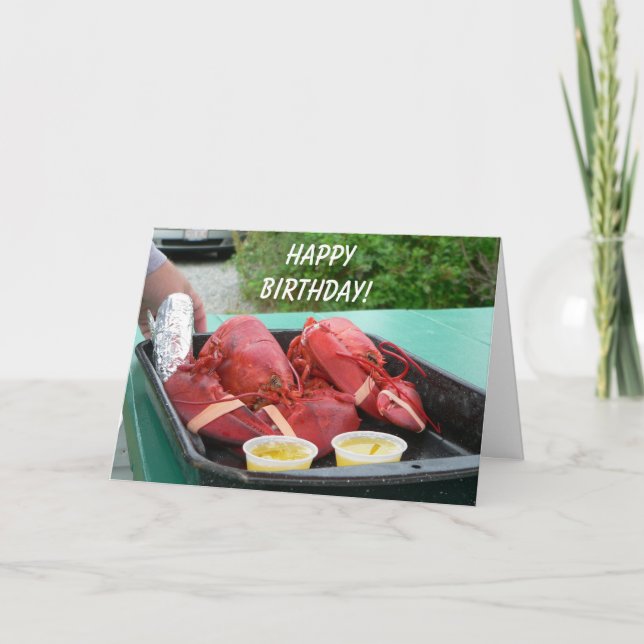 Tarjeta de cumpleaños de Lobster (Anverso)