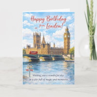 Tarjeta de cumpleaños de Londres – Big Ben y Westm