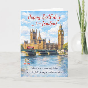 Tarjeta de cumpleaños de Londres – Big Ben y Westm