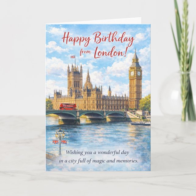 Tarjeta de cumpleaños de Londres – Big Ben y Westm (Anverso)