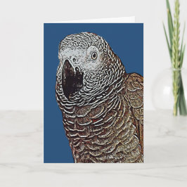 Tarjeta de cumpleaños de loro gris africano