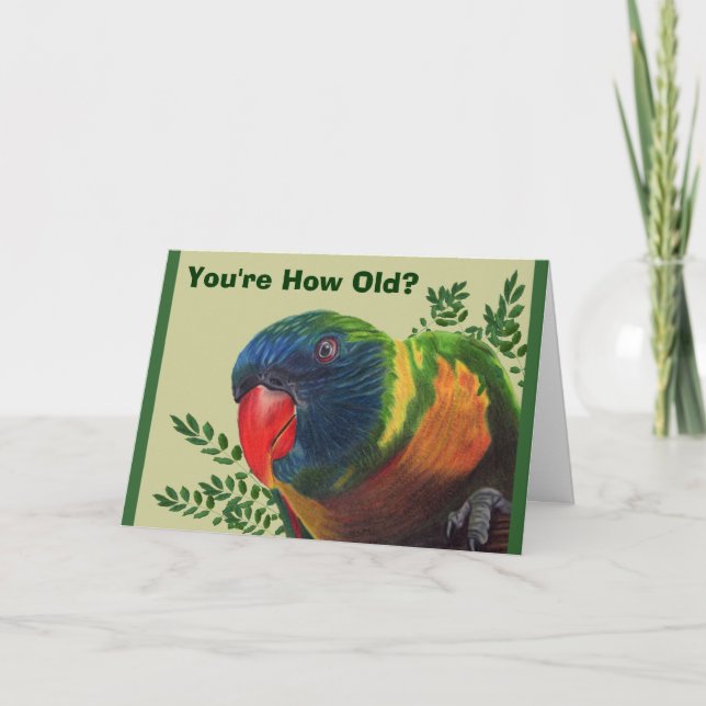 Tarjeta de cumpleaños de loros (Anverso)