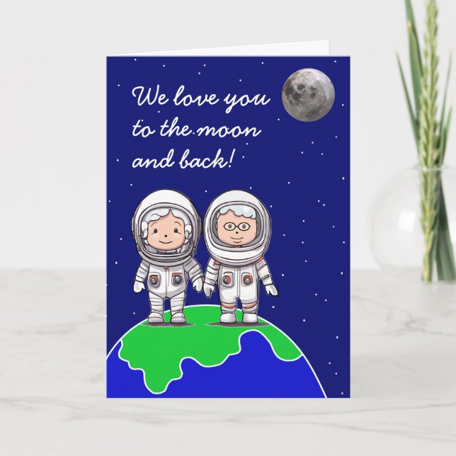 Tarjeta de cumpleaños de los abastronautas abuelos (Anverso)