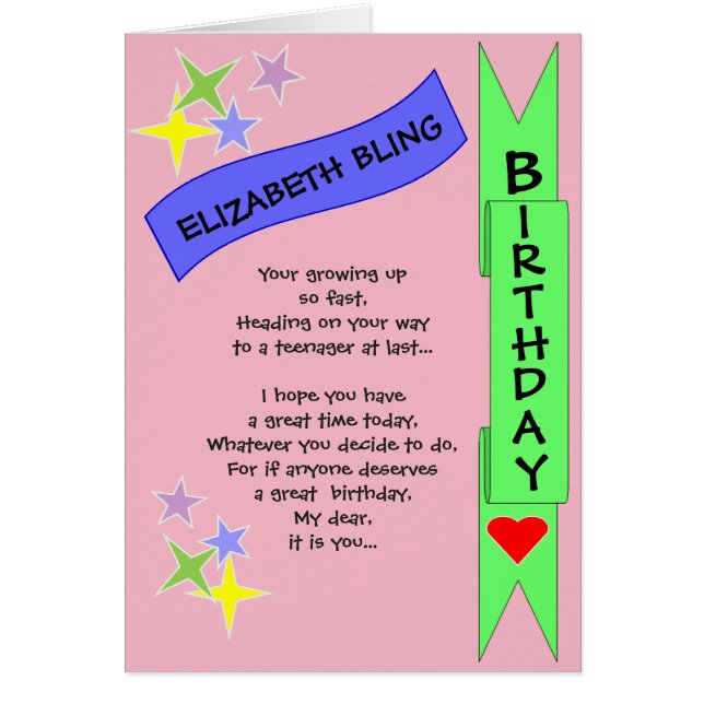 Tarjeta de cumpleaños de los adolescentes (Frente)
