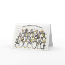 Tarjeta de cumpleaños de los amantes del pingüino