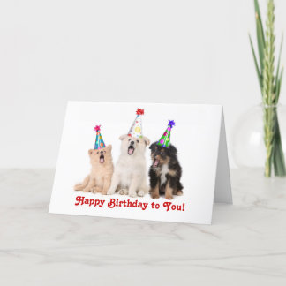 Tarjeta de cumpleaños de los Cachorros cantantes