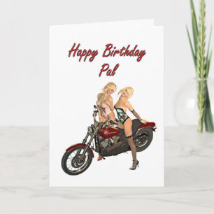Tarjeta de cumpleaños de los chicas del motorista