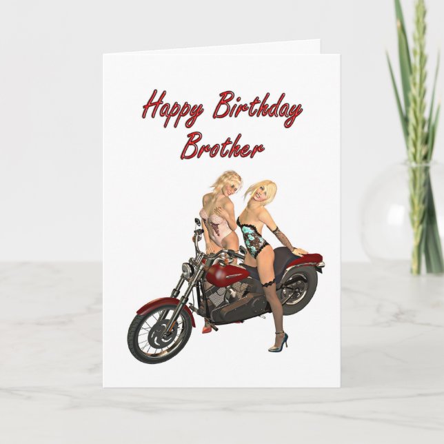 Tarjeta de cumpleaños de los chicas del motorista (Anverso)