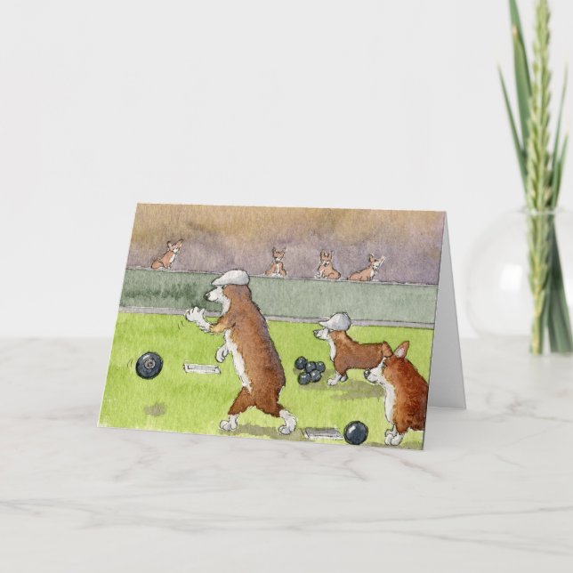 Tarjeta de cumpleaños de los Corgis de los bolos (Anverso)