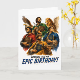 Tarjeta de cumpleaños de los cuatro evangelistas
