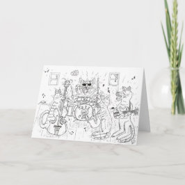 Tarjeta de cumpleaños de los gatos de jazz