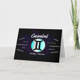 Tarjeta de cumpleaños de los géminis