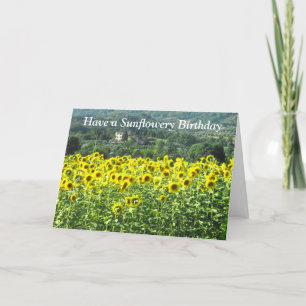 Tarjeta de cumpleaños de los girasoles