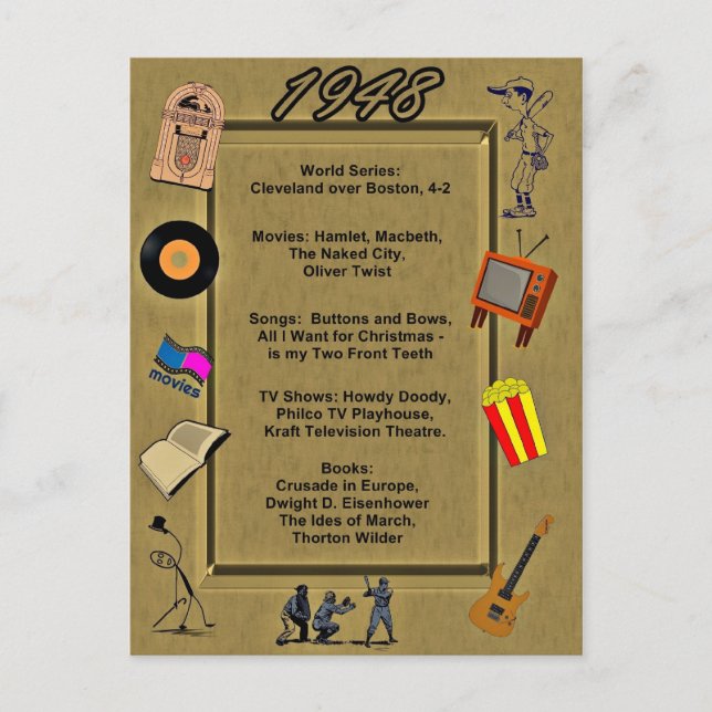 Tarjeta de cumpleaños de los grandes eventos de 19 (Anverso)