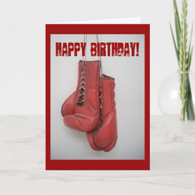 Tarjeta de cumpleaños de los guantes de boxeo (Anverso)