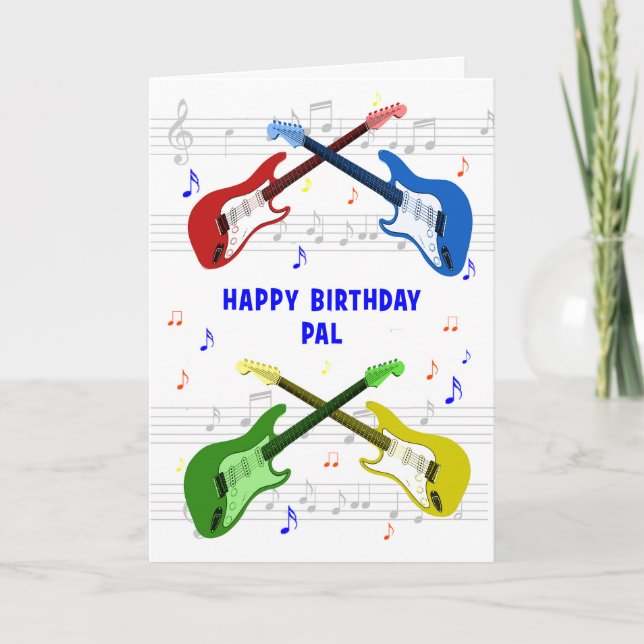 Tarjeta de cumpleaños de los Guitars Pal (Anverso)