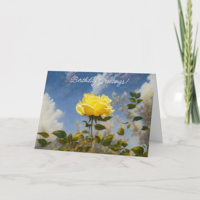 Tarjeta de cumpleaños de los jardines del cielo az (Anverso)