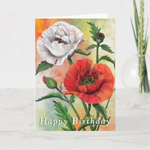 Tarjeta de cumpleaños de los lapachos blancos rojo